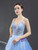 Blue Tulle Spaghetti Straps Beading Backless Prom Dress