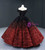 Red Black Sequins Off the Shoulder Prom Dress