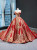 Red Gold Sequins Off the Shoulder Prom Dress