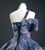 Glittering Blue Ball Gown Sequins One Shoulder Prom Dress