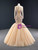 Champagne Tulle Beading Long Sleeve Prom Dress