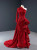 Dark Red Mermaid Sequins One Shoulder Pleats Prom Dress