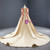 Champagne Satin Long Sleeve Beading Prom Dress