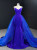 Royal Blue Mermaid Satin Strapless Prom Dress