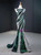 Silver Green Mermaid Sequins Prom Dress