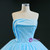 Light Blue Tulle Strapless Sequins Prom Dress