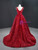 Burgundy Sequins Hi Lo V-neck Prom Dress
