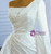 White Satin One Shoulder Pearls Wedding Dress With Split