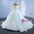 White Ball Gown Tulle Sequins Long Sleeve Pearls Wedding Dress