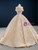 Gold Ball Gown Sequins Beading Off the Shoulder Prom Dress