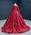 Burgundy Ball Gown Sequins Long Sleeve Prom Dress