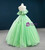 Green Tulle Satin Strapless Pleats Prom Dress