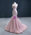 Pink Mermaid Satin Tulle Straps Prom Dress