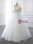 White Tulle Satin Strapless Pleats Prom Dress