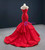 Red Mermaid Lace Beading Cap Sleeve Prom Dress