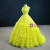 Yellow Ball Gown Tulle Pleats Prom Dress