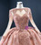 Stylish Pink Tulle Long Sleeve Beading Prom Dress