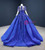Royal Blue Long Sleeve Beading Prom Dress
