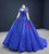 Royal Blue Long Sleeve Beading Prom Dress