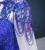 Royal Blue Long Sleeve Beading Prom Dress