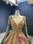 Green Ball Gown Gold Sequins Beading Prom Dress