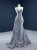 Gray Mermaid Embroidery Spaghetti Straps Prom Dress