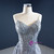 Gray Mermaid Embroidery Spaghetti Straps Prom Dress