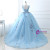 Blue Tulle V-neck Butterfly Appliques Sweet 16 Dress