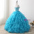 Blue Organza Sweetheart Beading Sequins Quinceanera Dress