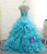 Blue Organza Pleats Beading Quinceanera Dress