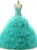 Green Organza Straps Beading Quinceanera Dress