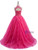 Fuchsia Tulle Backless Beading Crystal Quinceanera Dress