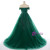 Green Tulle Off the Shoulder Appliques Beading Quinceanera Dress