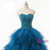 Blue Tulle Ball Gown Beading Strapless Sweet 16 Dress