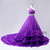 Purple Tulle One Shoulder Pleats Beading Dress