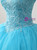 Blue Tulle Appliques Backless Sweet 16 Dress