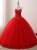 Red Tulle Strapless Beading Crystal Quinceanera Dress