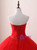 Red Tulle Strapless Beading Crystal Quinceanera Dress