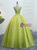 Green Tulle V-neck Appliques Beading Quinceanera Dress