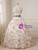 White Ball Gown Tulle 3D Flower Quinceanera Dress