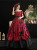 Burgundy Satin Off the Sholuder Bow Baroque Victorian Dress