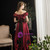 Burgundy Satin Off the Sholuder Bow Baroque Victorian Dress