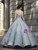 Fashion Silver Gray Sequins Strapless Prom Dress