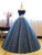 Blue Tulle Embroidery Strapless Pearls Quinceanera Dress