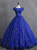 Royal Blue Sequins Tulle Backless Quinceanera Dress