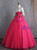 Fuchsia Sequins Tulle Short Sleeve Quinceanera Dress