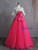 Fuchsia Sequins Tulle Short Sleeve Quinceanera Dress