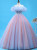 Blue Pink Tulle Appliques Quinceanera Dress