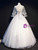Tulle V-neck Short Sleeve Appliques Quinceanera Dress