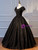 Black V-neck Cap Sleeve Beading Appliques Quinceanera Dress